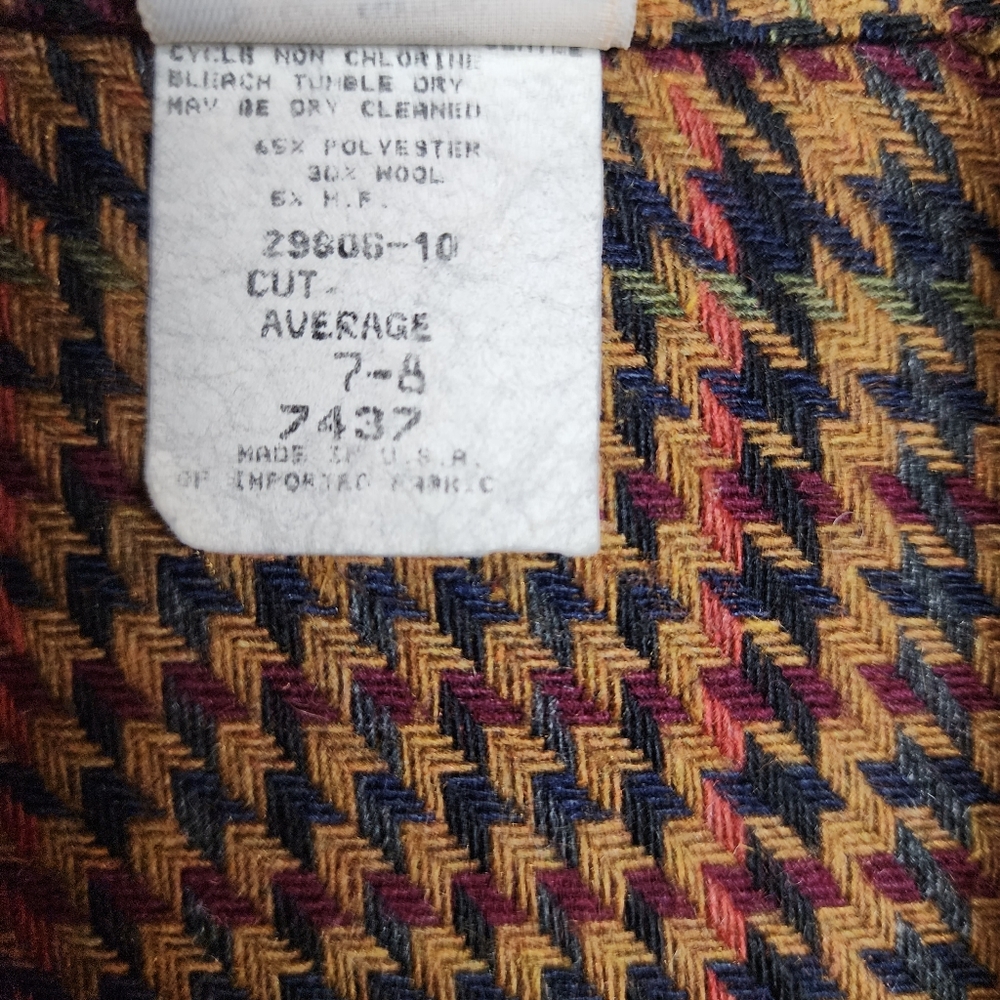 Vintage Basic Editions Houndstooth Woven Wool Ble… - image 5